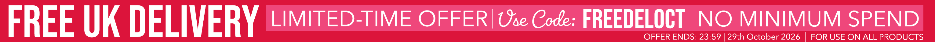 Free UK Delivery - Use Code: FREEDELOCT